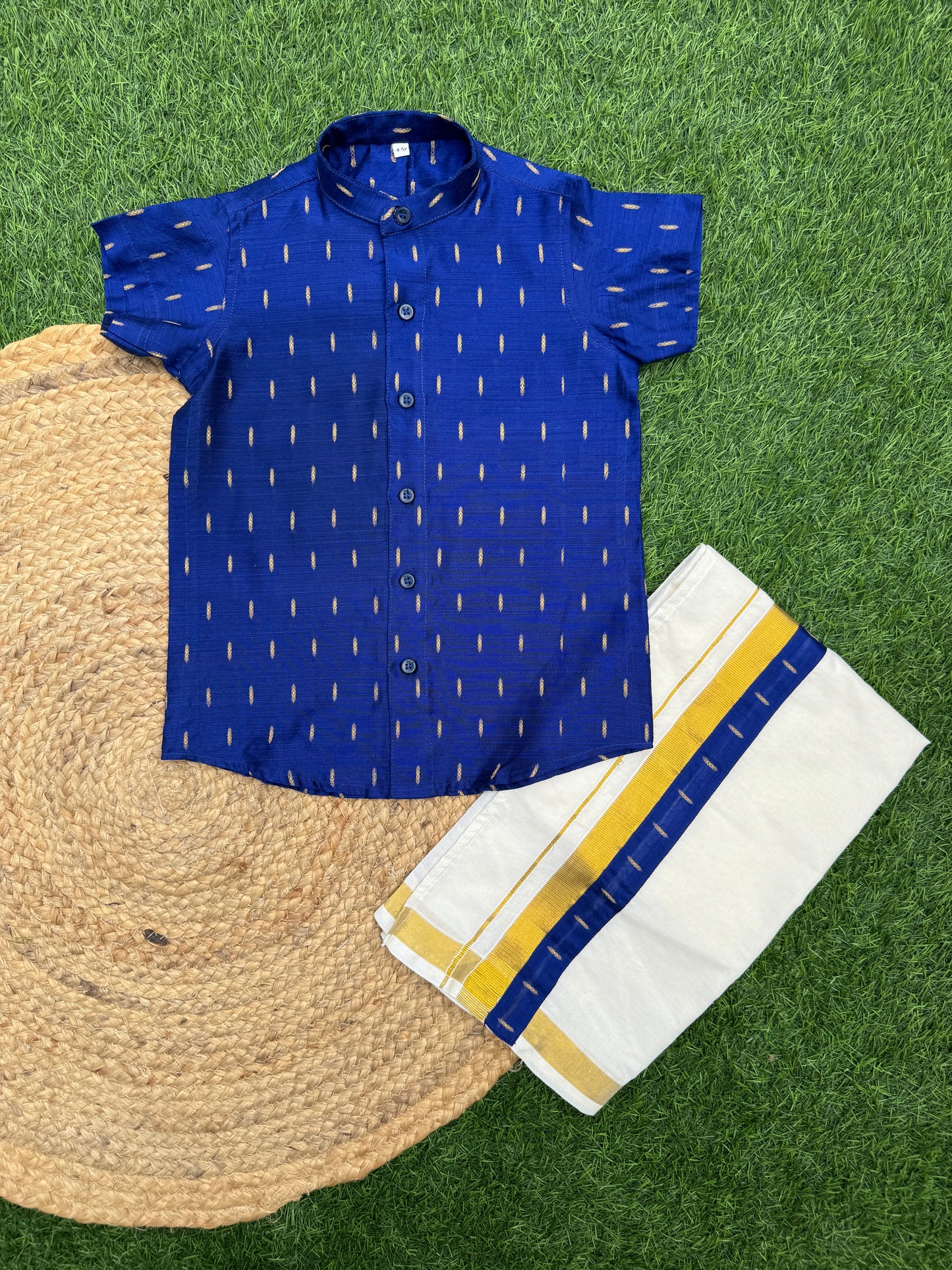Cotton Printed Shirt And Dhoti Set - Design 1