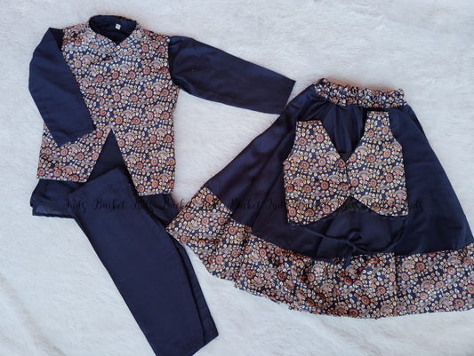 Sapphire Ajrak Fusion Set - KBBK003