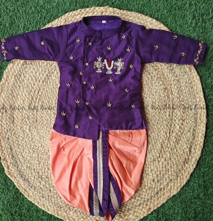 Lord Venkateswara Themed Hand Work Kurtha - KBBHKB006