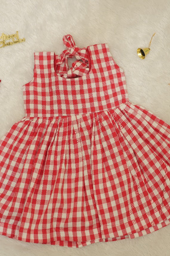 Red Check Frock - KBGXF013