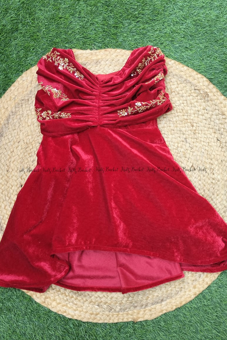 Red Velvet Elegance DressK - BGXF016