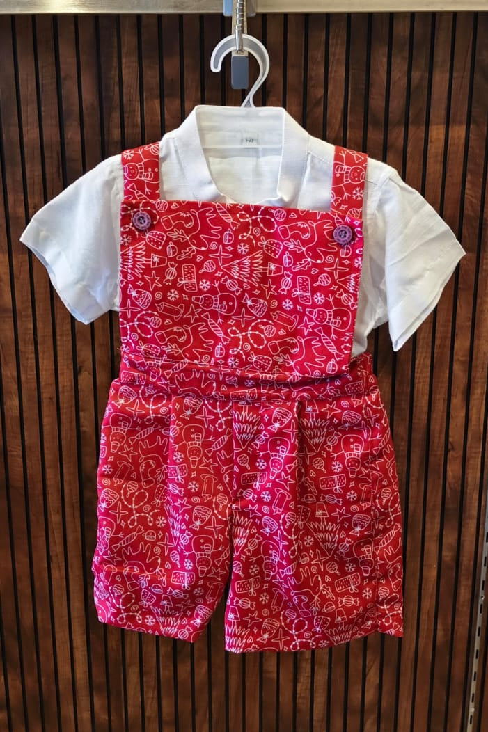Red Merry Moments Romper - KBBXS010