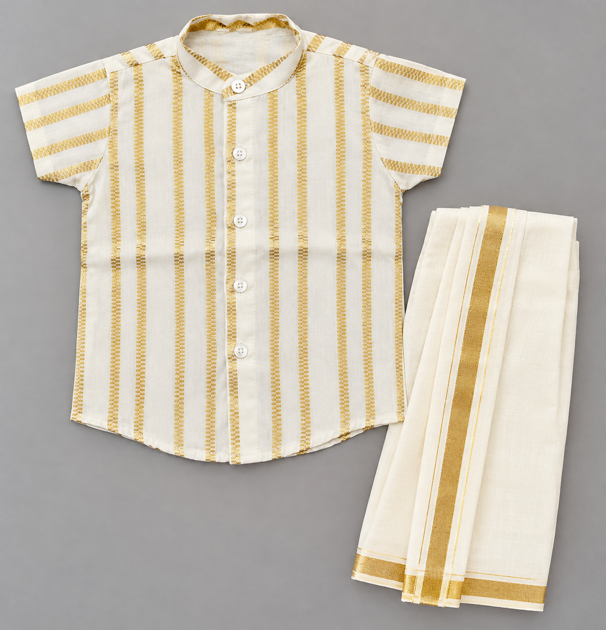 Half inch Strip Shirt and Dhoti -RD
