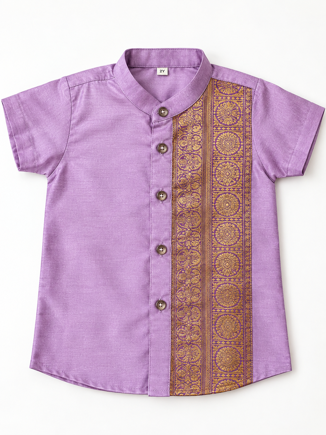 Brocade Mix Shirt & Vesti Set - KBBBS0010