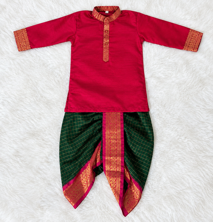 Cotton Kurtha And Dhoti Set-RDKBCK-10067