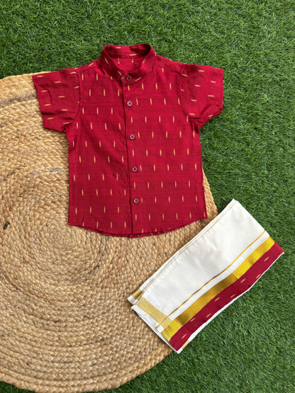 Cotton Printed Shirt And Dhoti Set - Design 1