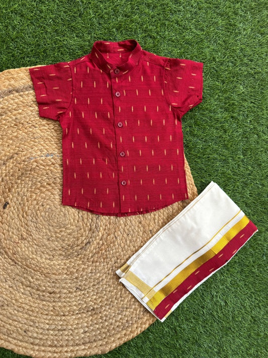 Cotton Printed Shirt And Dhoti Set - Design 1