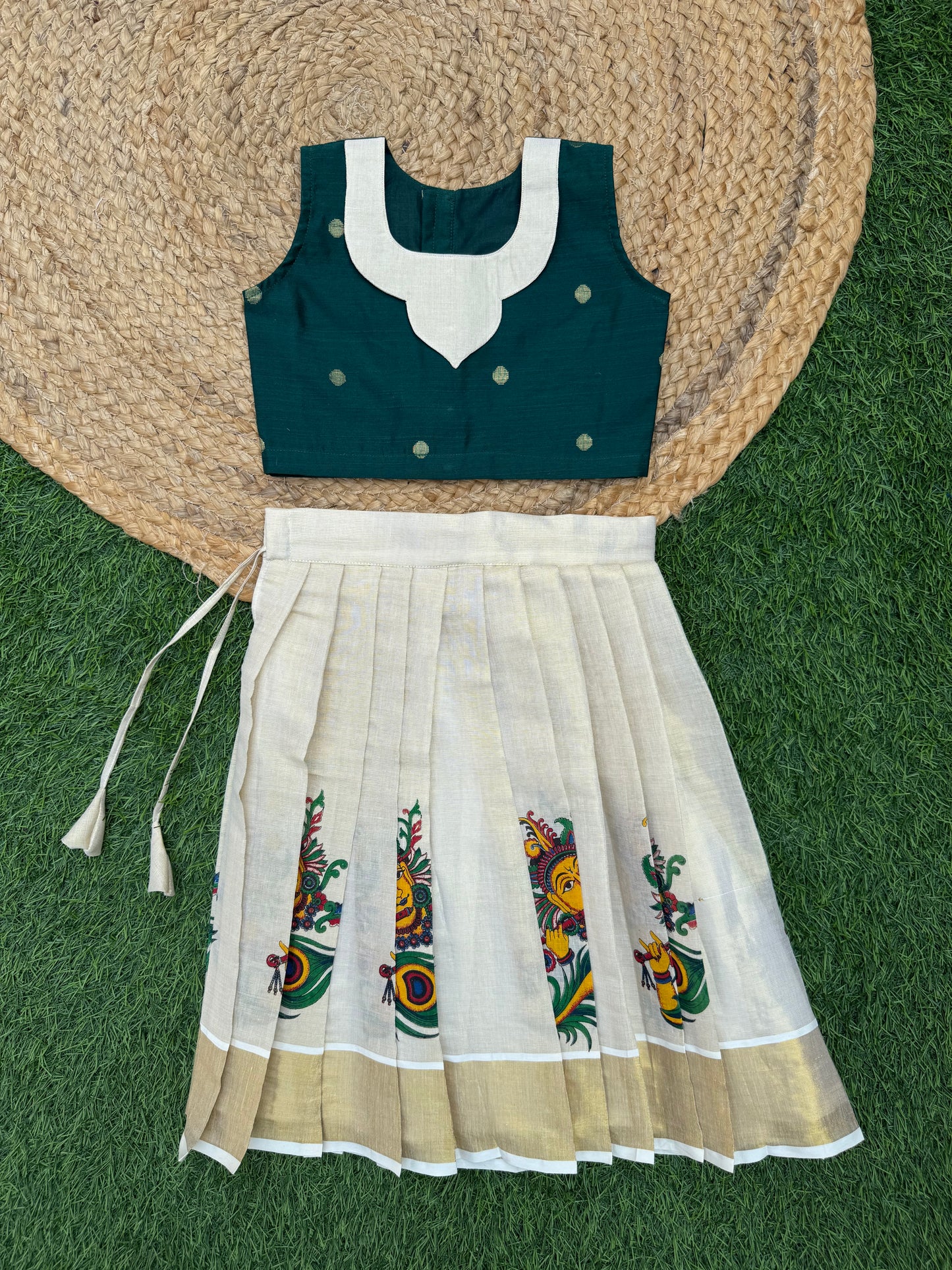 Traditional Printed Skirt And Top Set