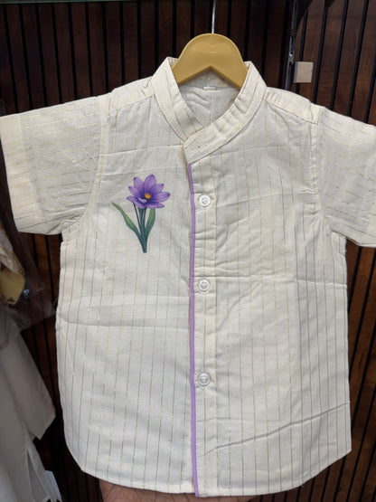 Ivory Stripe Floral Charm Shirt