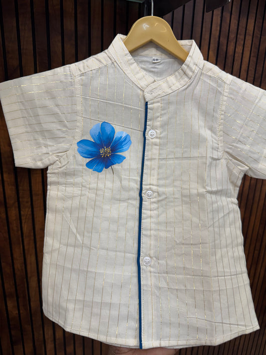 Ivory Stripe Floral Charm Shirt