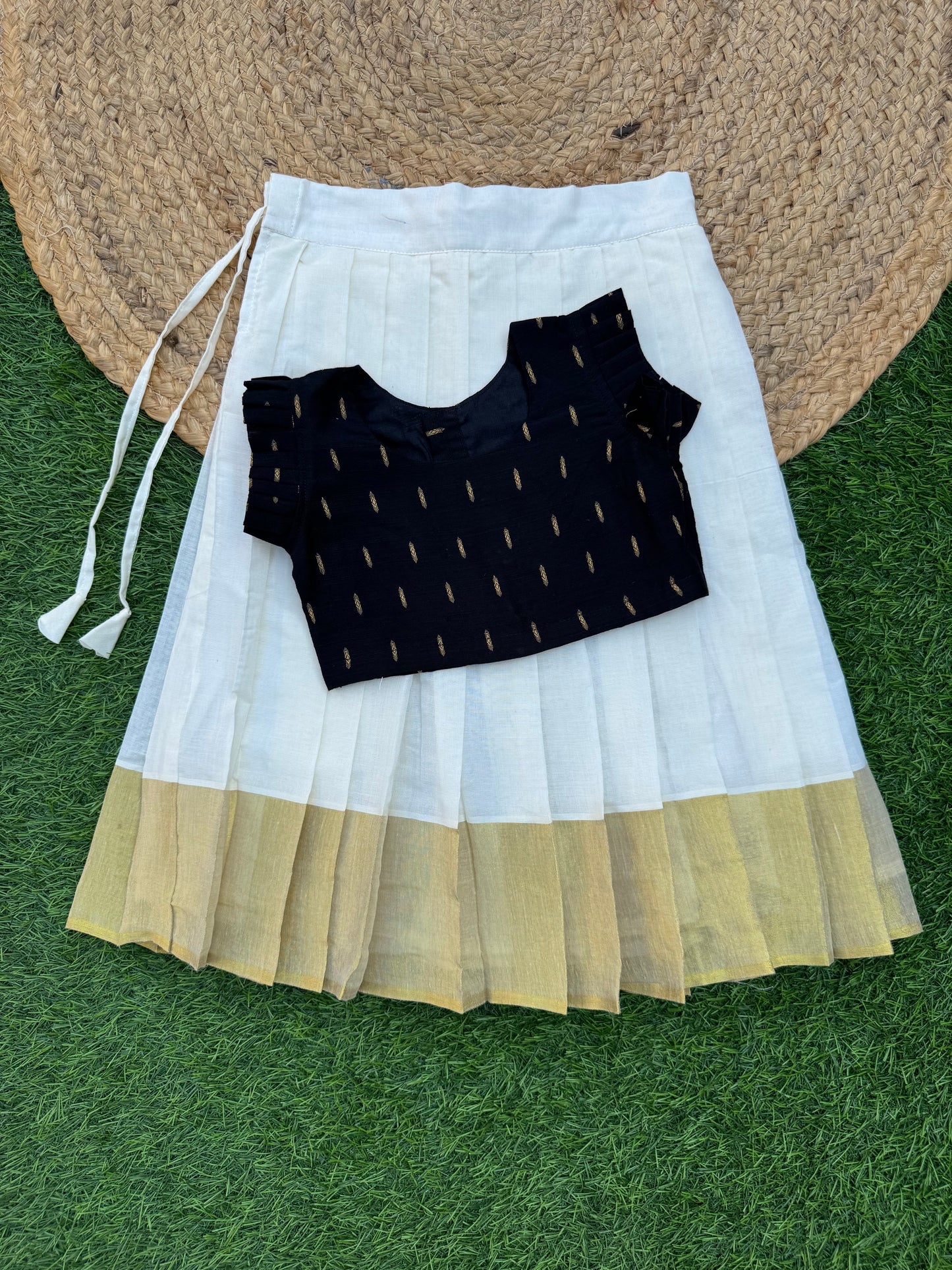 Classic Cotton Print Top And Skirt Set
