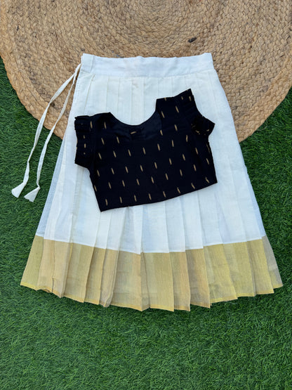 Classic Cotton Print Top And Skirt Set
