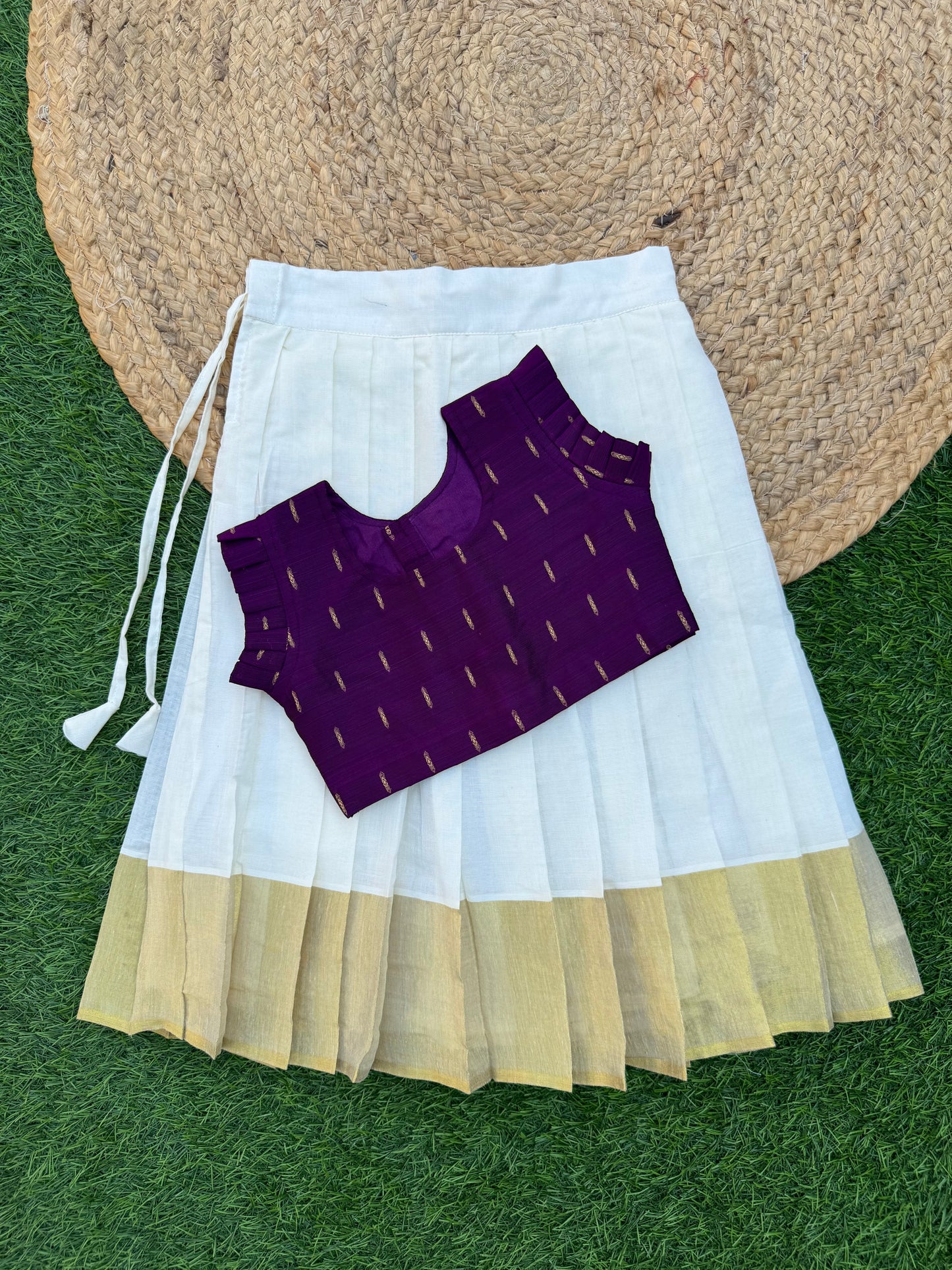 Classic Cotton Print Top And Skirt Set