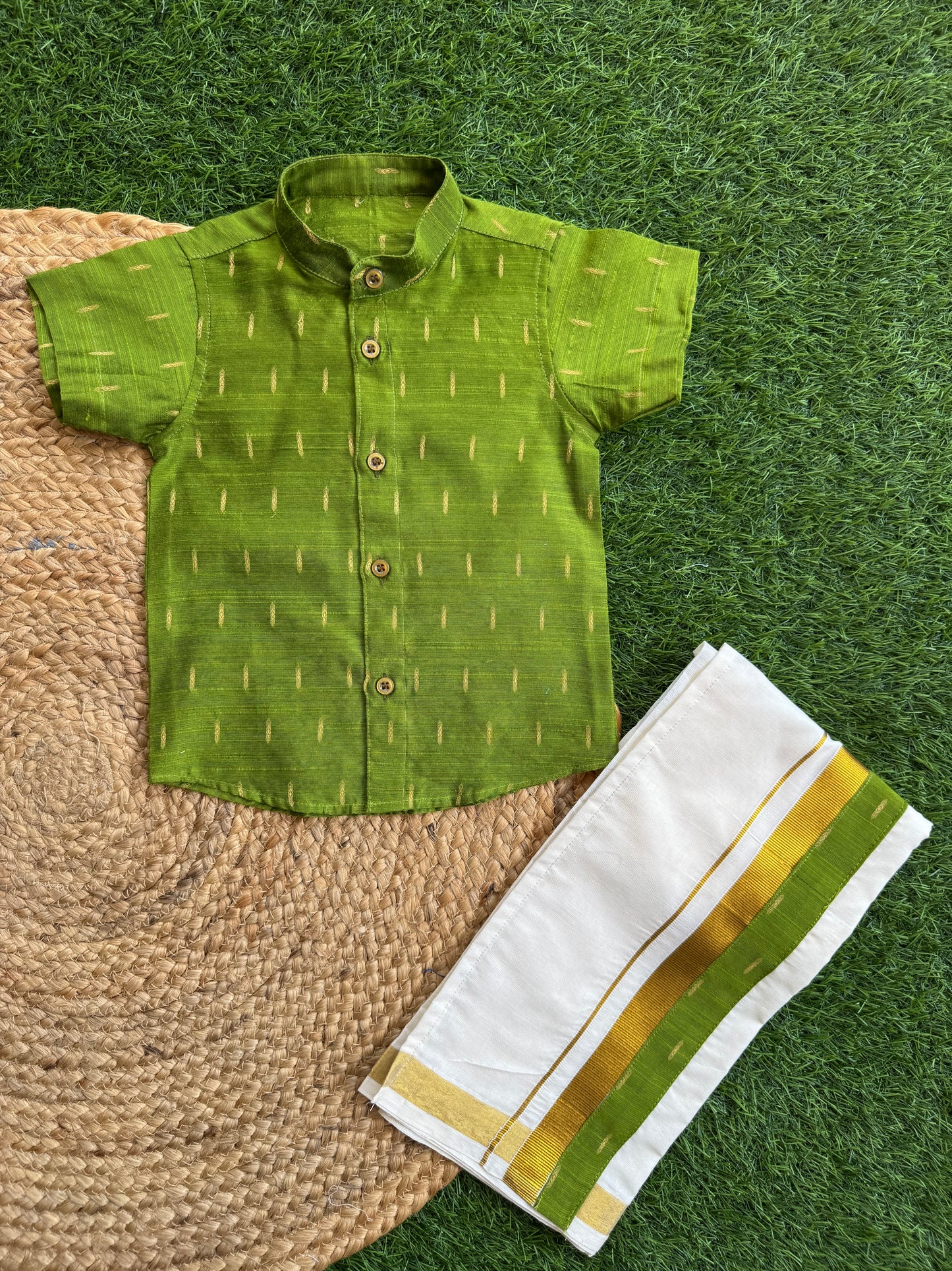Cotton Printed Shirt And Dhoti Set - Design 1