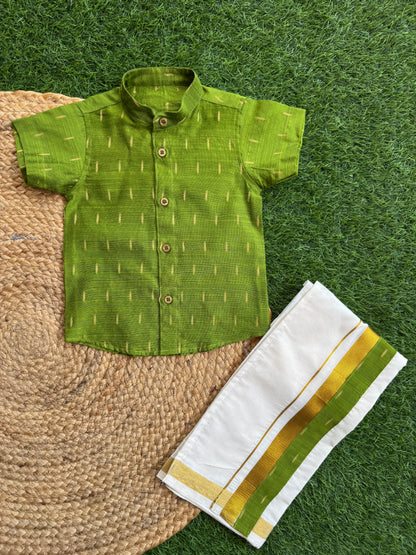 Cotton Printed Shirt And Dhoti Set - Design 1
