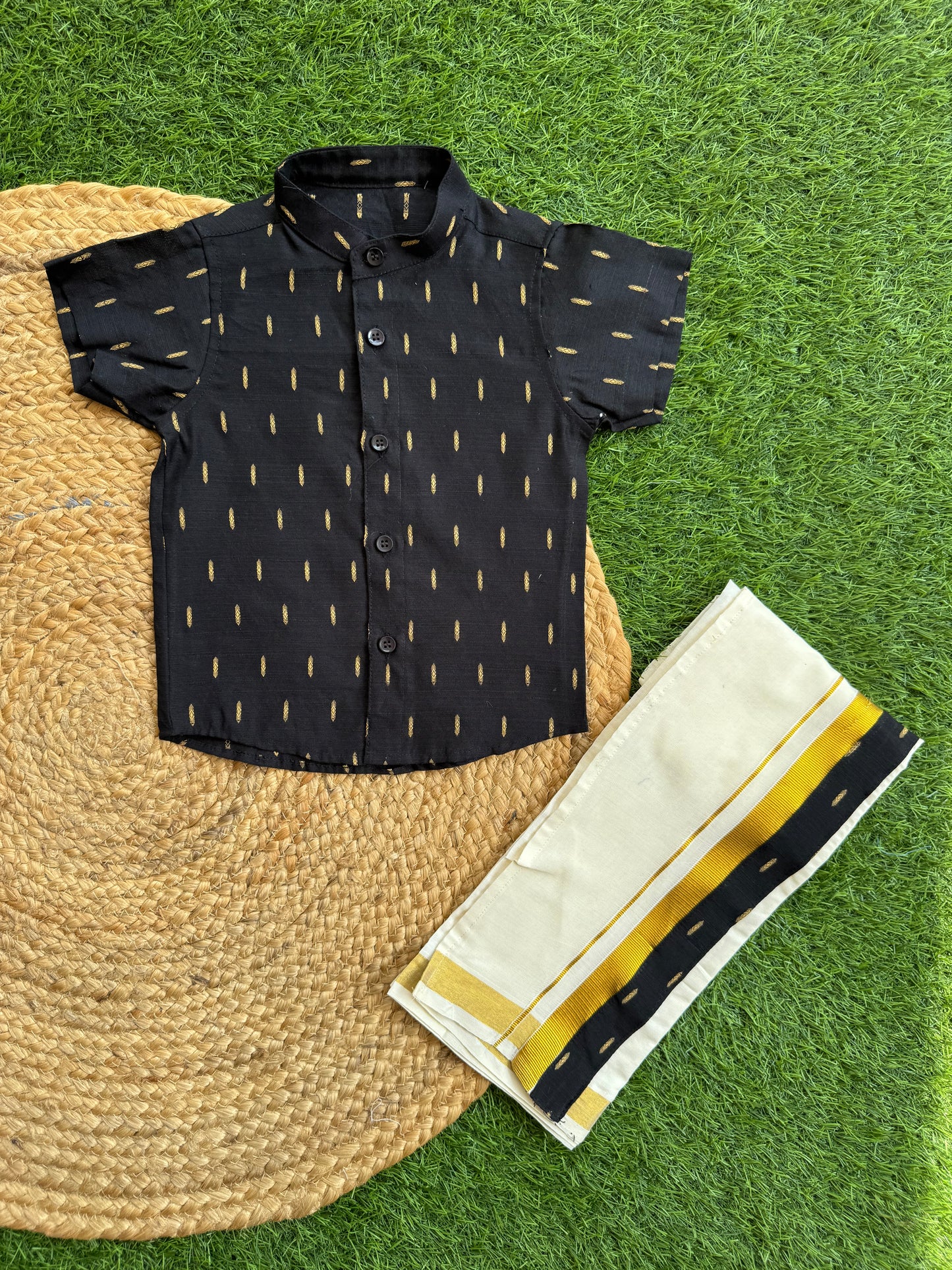 Cotton Printed Shirt And Dhoti Set - Design 1