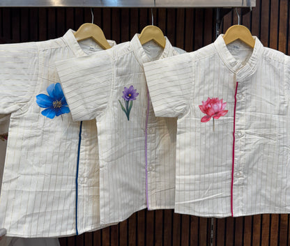Ivory Stripe Floral Charm Shirt