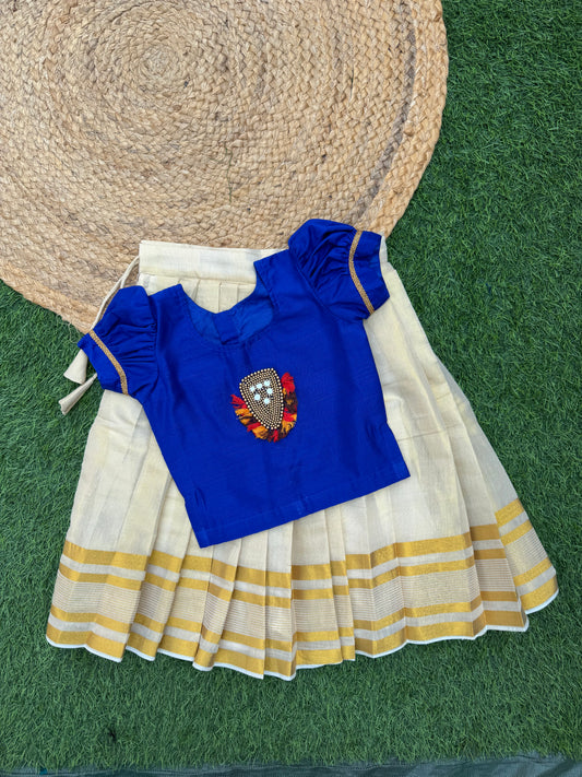 Elephant Mirror Work Top And Skirt