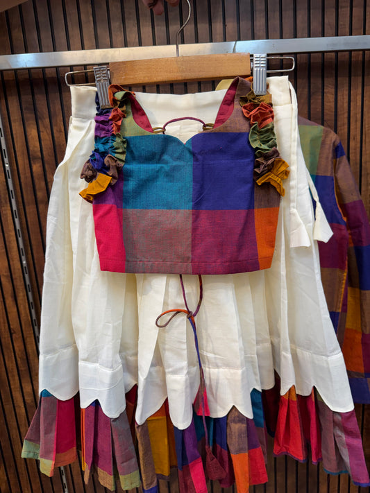 Madras Kattam Skirt and Top (Without Scallop)