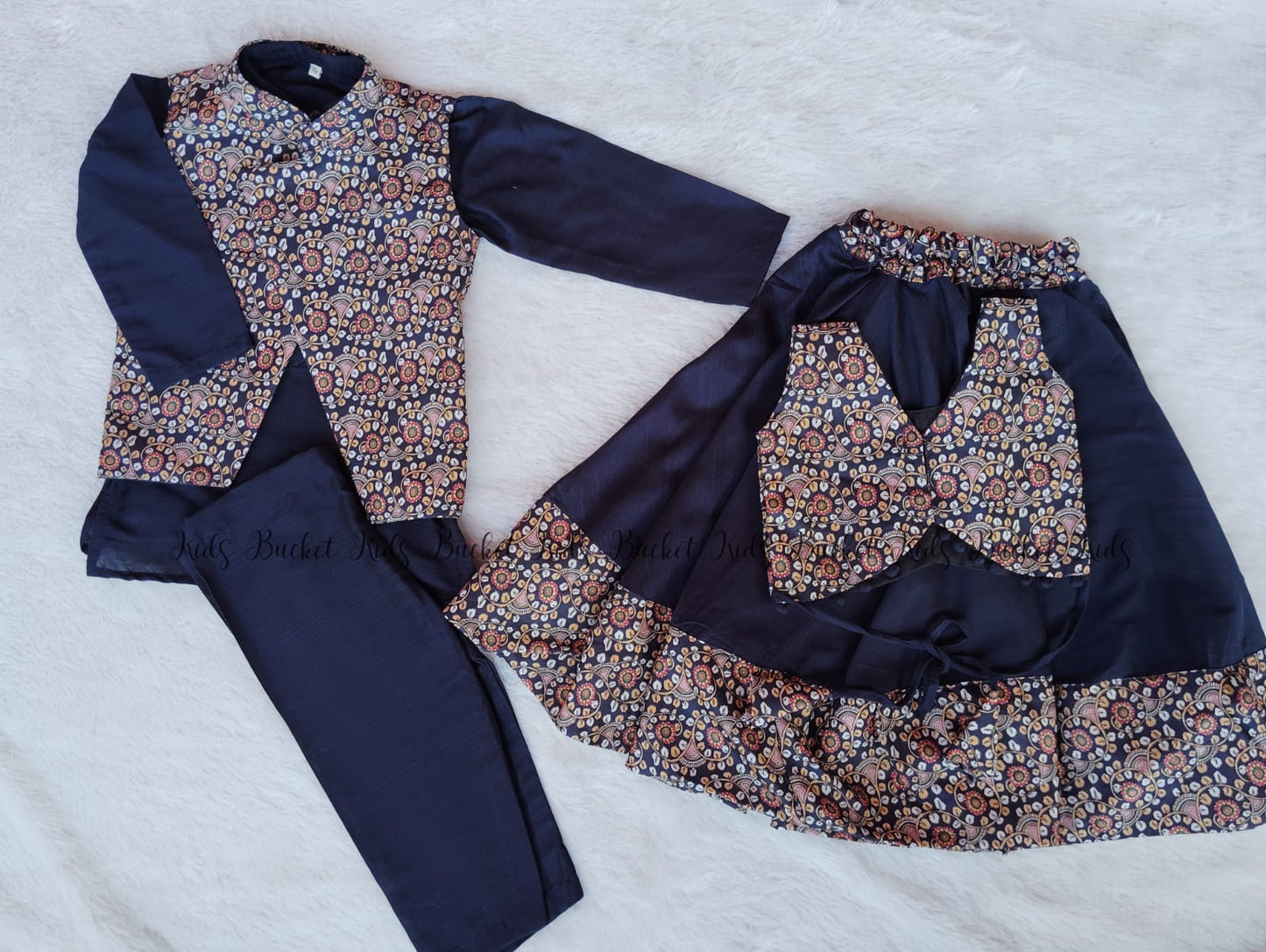 Sapphire Ajrak Fusion Set - KBBK003