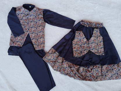 Sapphire Ajrak Fusion Set - KBBK003