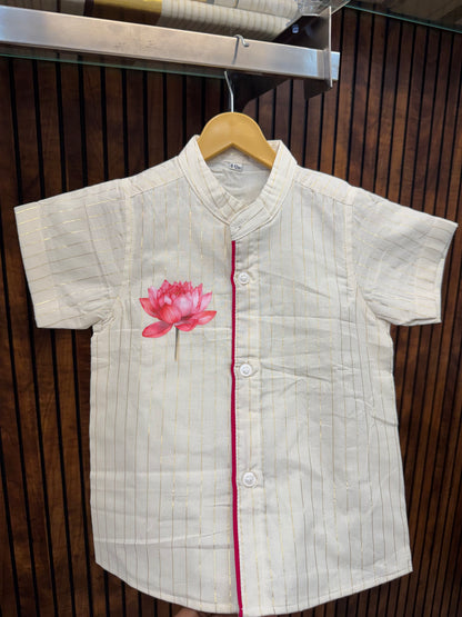 Ivory Stripe Floral Charm Shirt