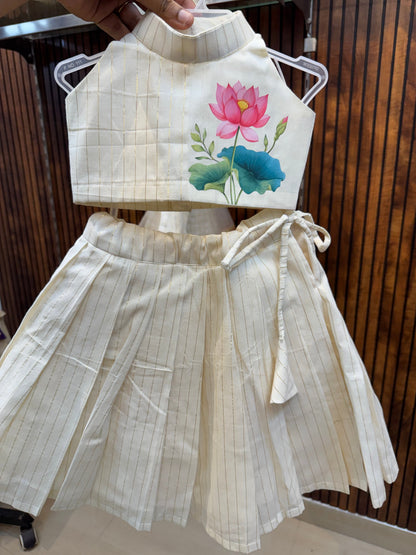 Lotus - Printed Top And Skirt Set