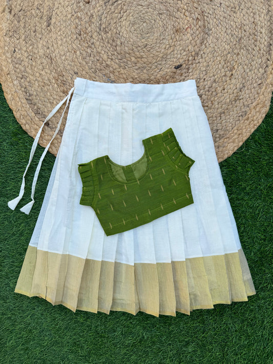 Classic Cotton Print Top And Skirt Set