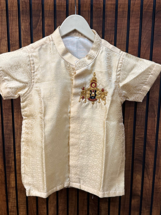 Lord Balaji Hand worked Silk Mix Shirt and Dhoti