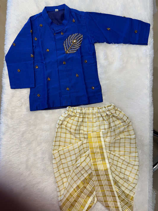 Hand work Kutha With Peacock Feather