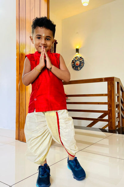 Classic Boy Side Button Kurta and Dhoti -  KBBKM002