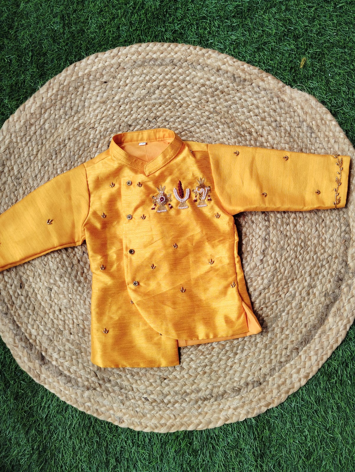 Lord Venkateshwara Themed Kurtha & Dhoti Sets-KBBHK012