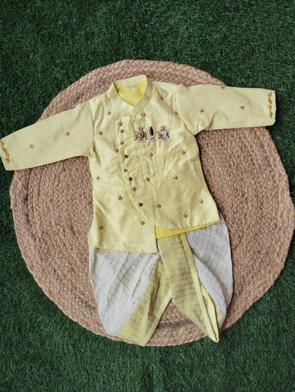 Lord Venkateshwara Themed Kurtha & Dhoti Sets-KBBHK012