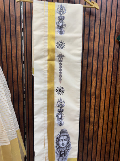 Printed Dhoti - Sivan