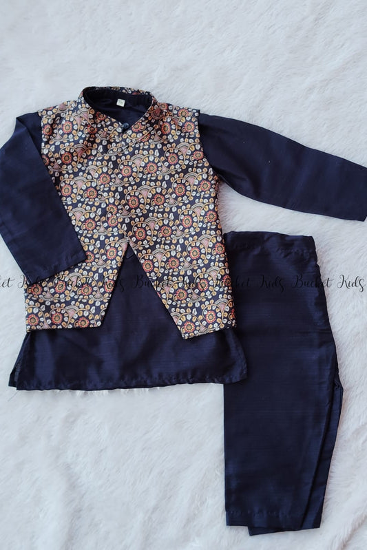 Sapphire Ajrak Fusion Set - KBBK003