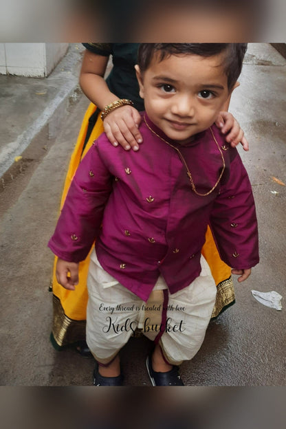 Buttas Work Kurta and Dhoti Pant Set - KBBHK003