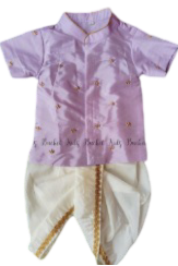 Lavender Silk Kurta and Dhoti Pant-KBBHK005