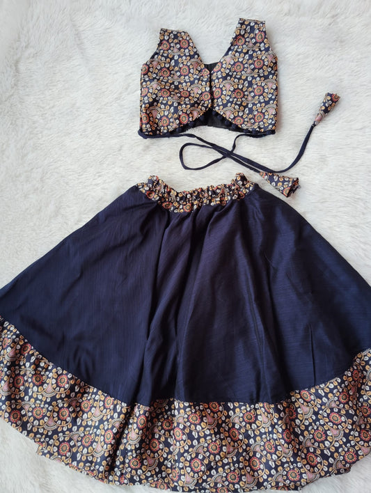 Ajrak Sapphire Ethnic Skirt Set - KBGPB024