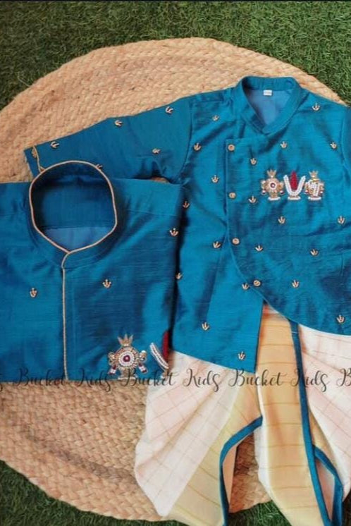 Lord Venkateswara Themed Hand Work Kurtha - KBBHKB006