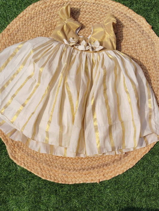 Sunshine Stripes Kasavu Frock - KBGF025