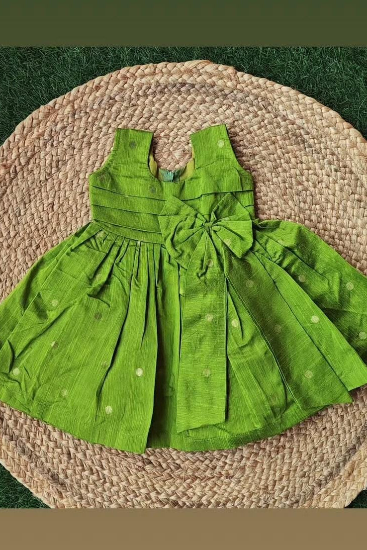 Lime Polka  Frock - KBGF024