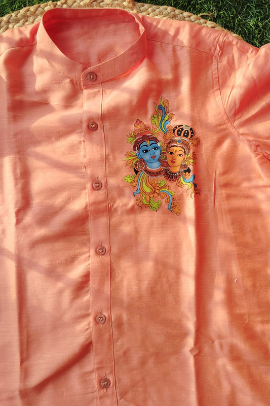 Colorful Radha-Krishna embroidery motif -KBBKDS003