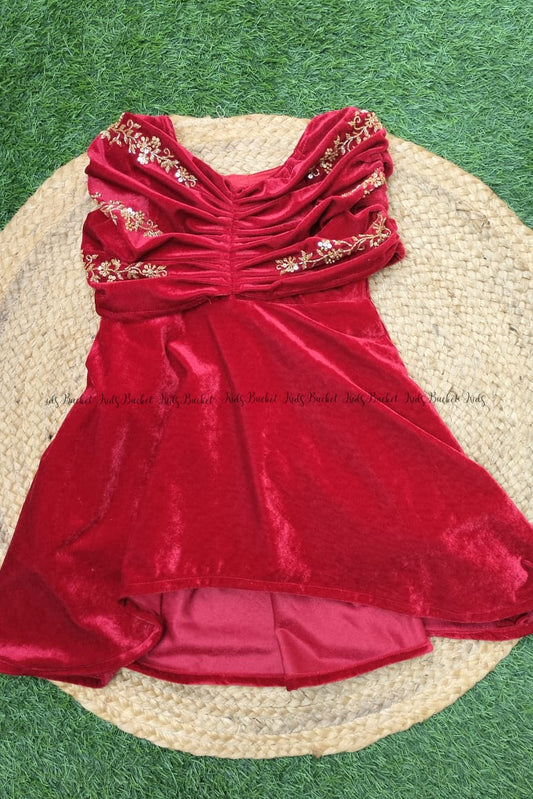 Red Velvet Elegance DressK - BGXF016