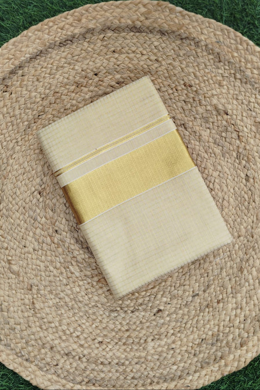 Golden Tissue Micro Check Saree