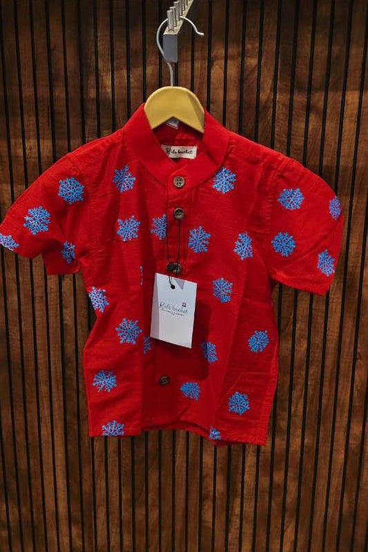 Blue Snowflake Charm Shirt - KBBXS015