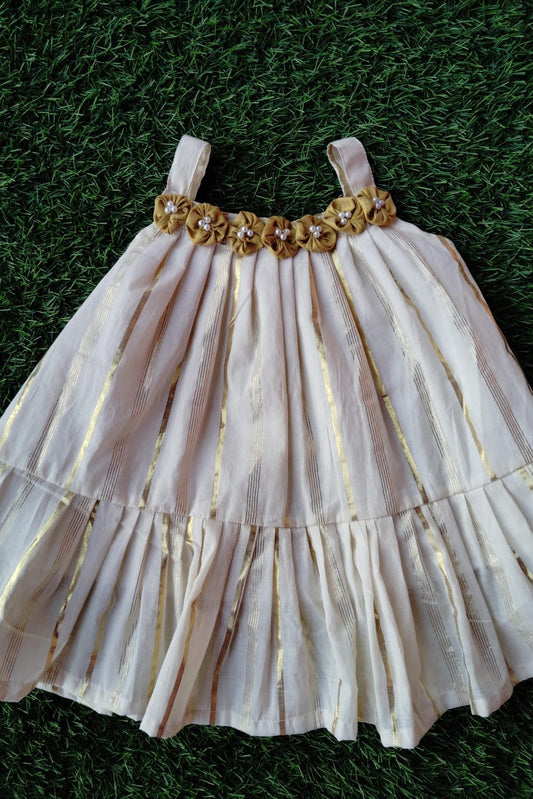 Golden Petals Tiered Frock - KBGF016