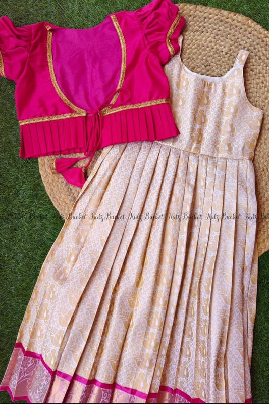 Pink Petal Petticoast PattuPavada Set - KBGSP009