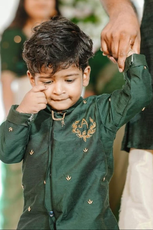 Hand Made Letter Work Kurta and Dhoti Pant - KBBHKT001