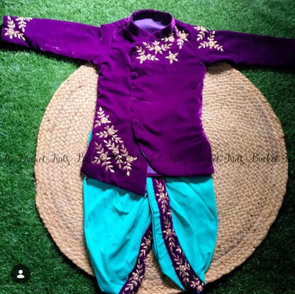 Hand Made Zerdosi Work Kurta and Dhoti - KBBHK029