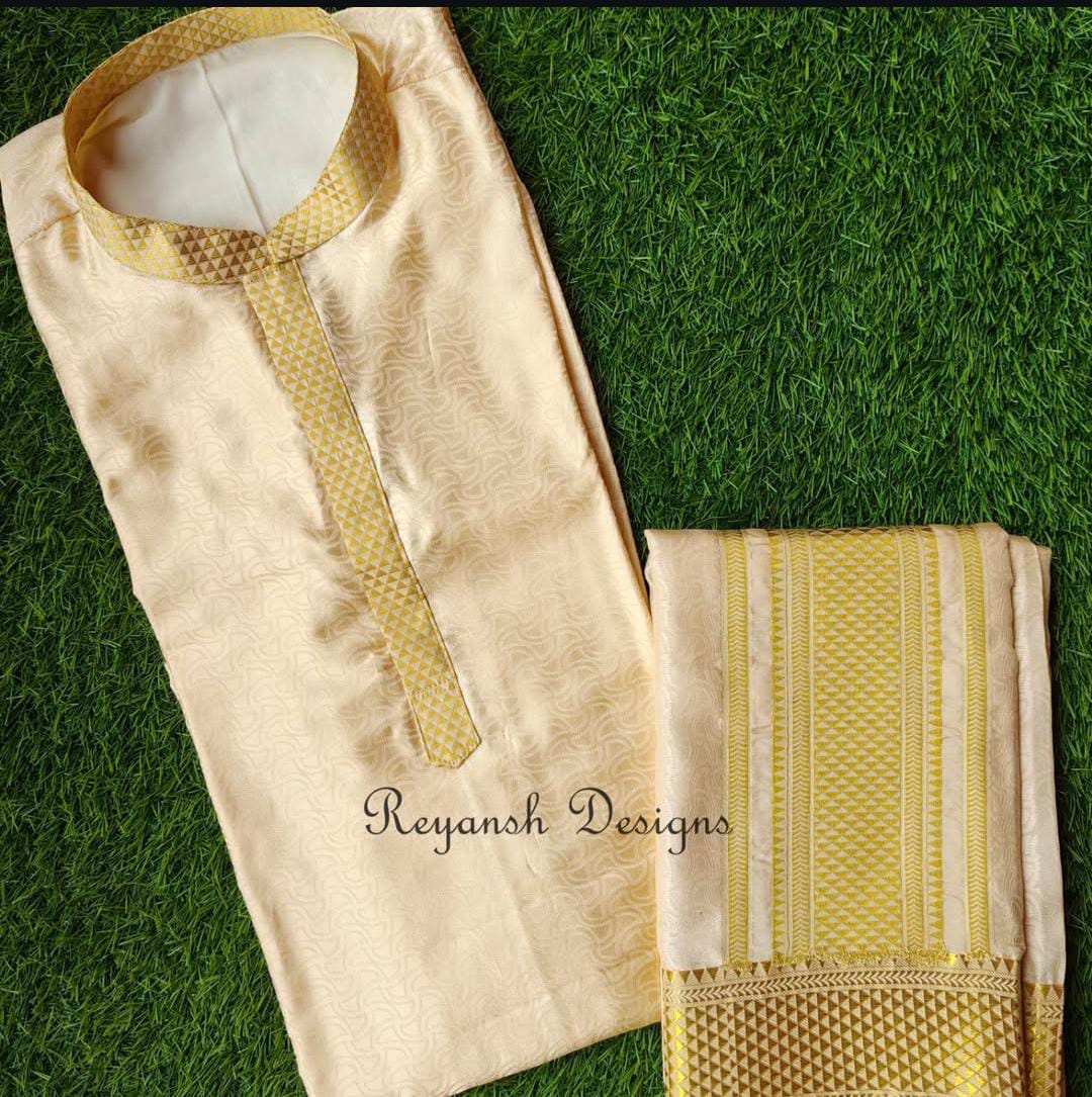 Sovereign Ivory Silk Kurta & Dhoti - RDMWK003